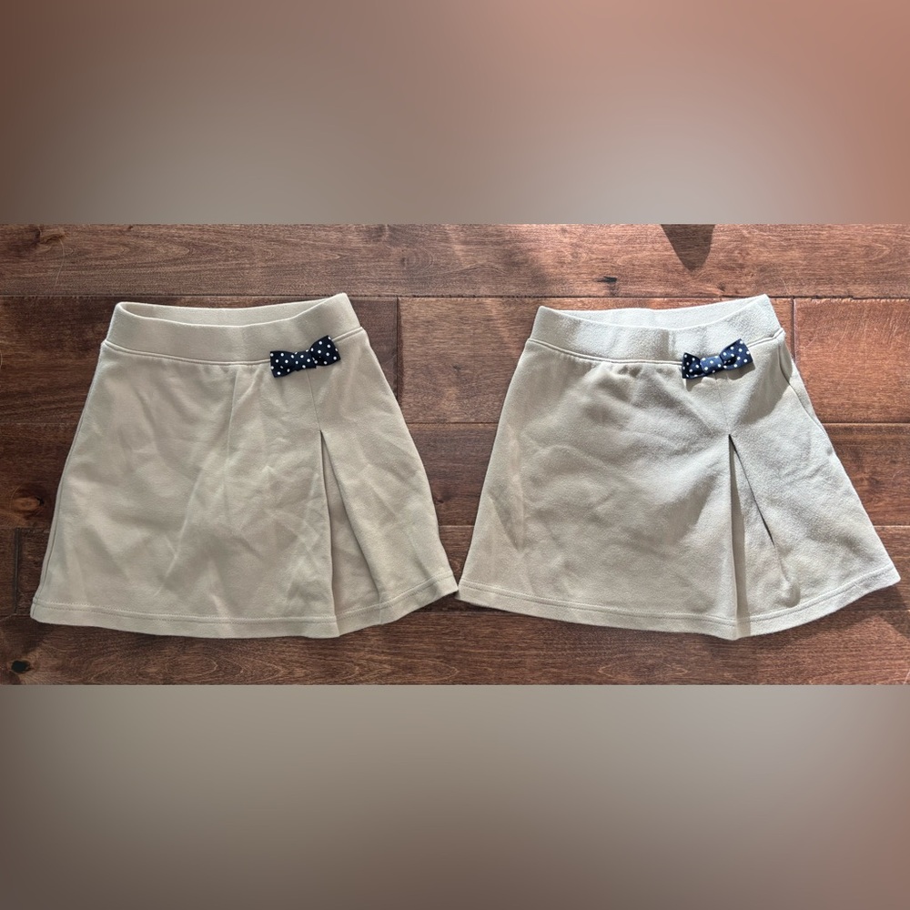 THIS IS SOLD! Cat & Jack Tan Skort Set with Polka Dot Bow